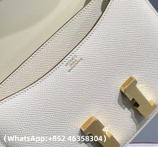 Replica Hermes Milkshake Platinum Buckle Epsom Leather Constance 18