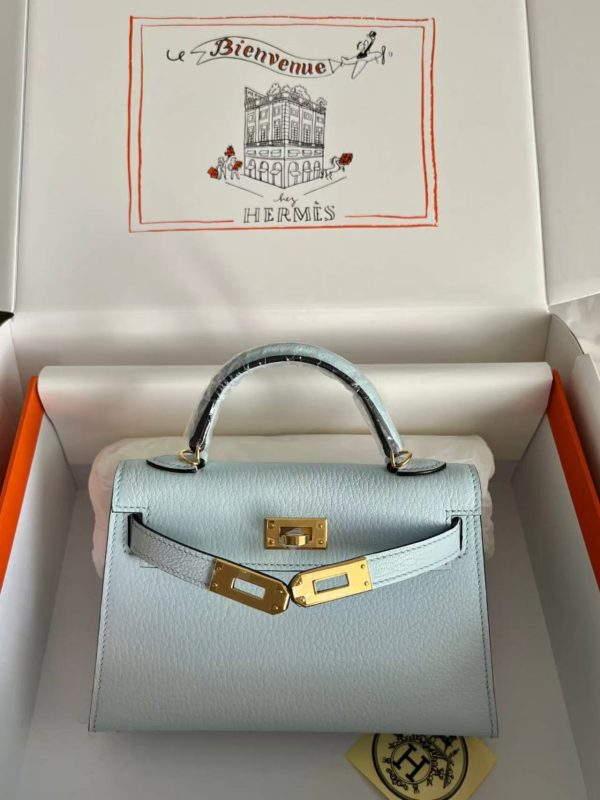 Replica Hermes Epsom Mini Kelly Sellier 20 Bleu Brume