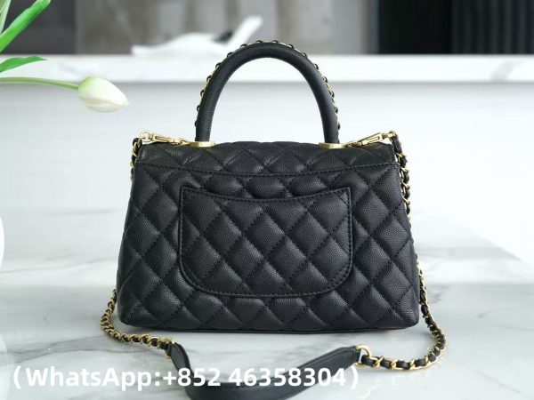CHANEL Caviar Quilted Mini Coco Chain Handle Flap Black Replica Bags