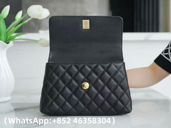 CHANEL Caviar Quilted Mini Coco Chain Handle Flap Black Replica Bags