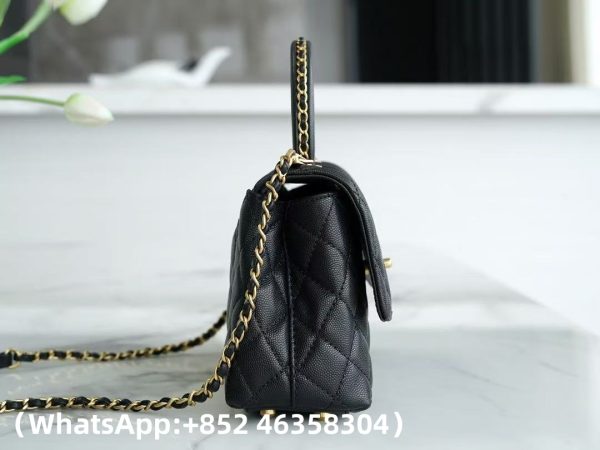 CHANEL Caviar Quilted Mini Coco Chain Handle Flap Black Replica Bags