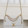 replica CHANEL Calfskin Quilted Perfect Fit Flap White Replica Bags