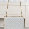 replica CHANEL Calfskin Quilted Perfect Fit Flap White Replica Bags