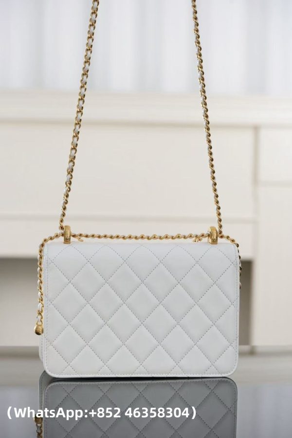 replica CHANEL Calfskin Quilted Perfect Fit Flap White Replica Bags