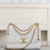 replica CHANEL Calfskin Quilted Perfect Fit Flap White Replica Bags