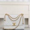 replica CHANEL Calfskin Quilted Perfect Fit Flap White Replica Bags