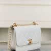 replica CHANEL Calfskin Quilted Perfect Fit Flap White Replica Bags