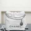 CHANEL Metallic Lambskin Quilted Mini Chanel 22 Silvery Replica Bags