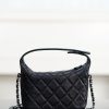 CHANEL 25B Star Buckle Lunch Box Bag Black and Silver Replica Bags