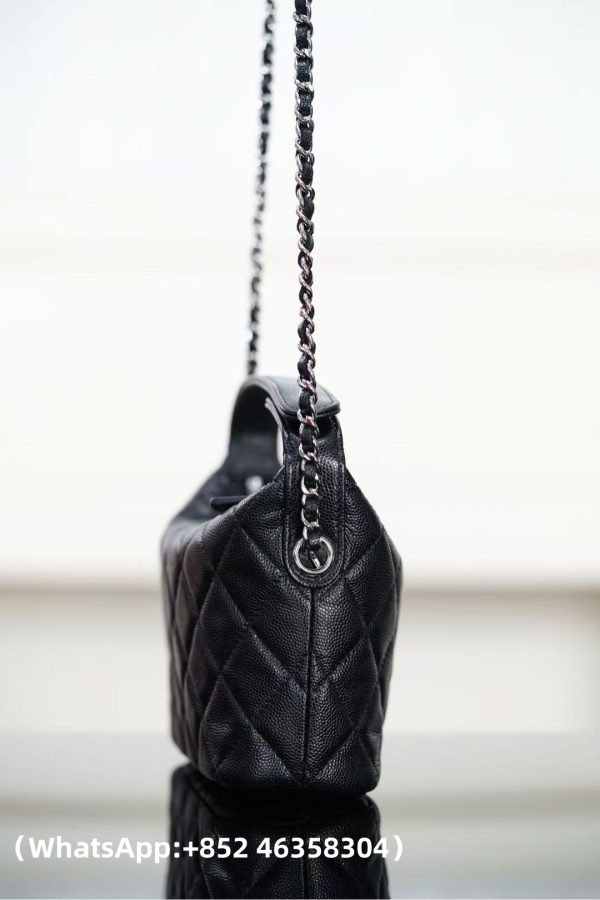 CHANEL 25B Star Buckle Lunch Box Bag Black and Silver Replica Bags