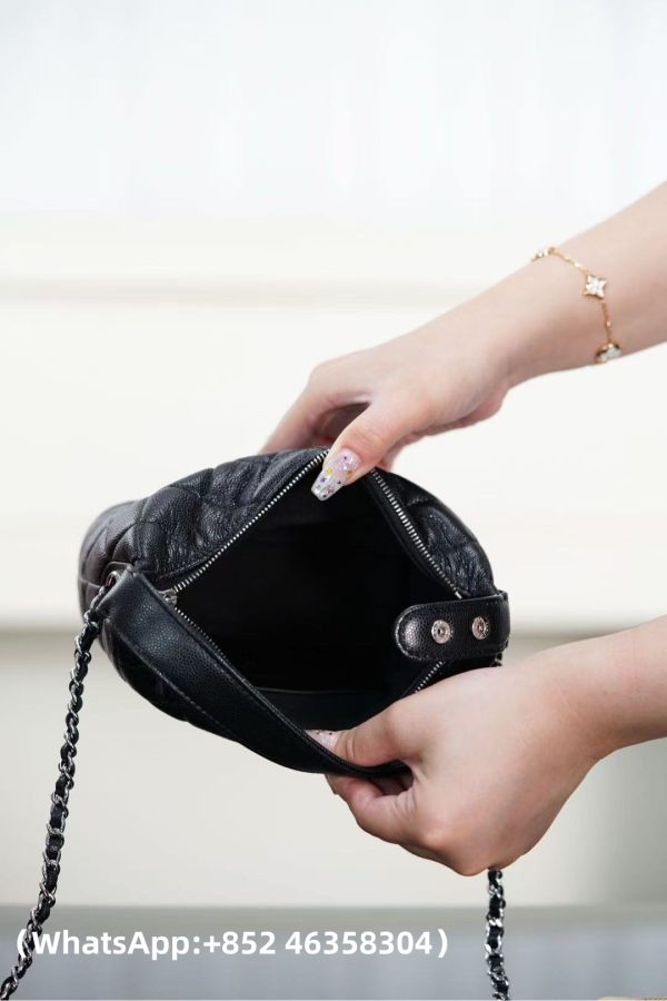 CHANEL 25B Star Buckle Lunch Box Bag Black and Silver Replica Bags
