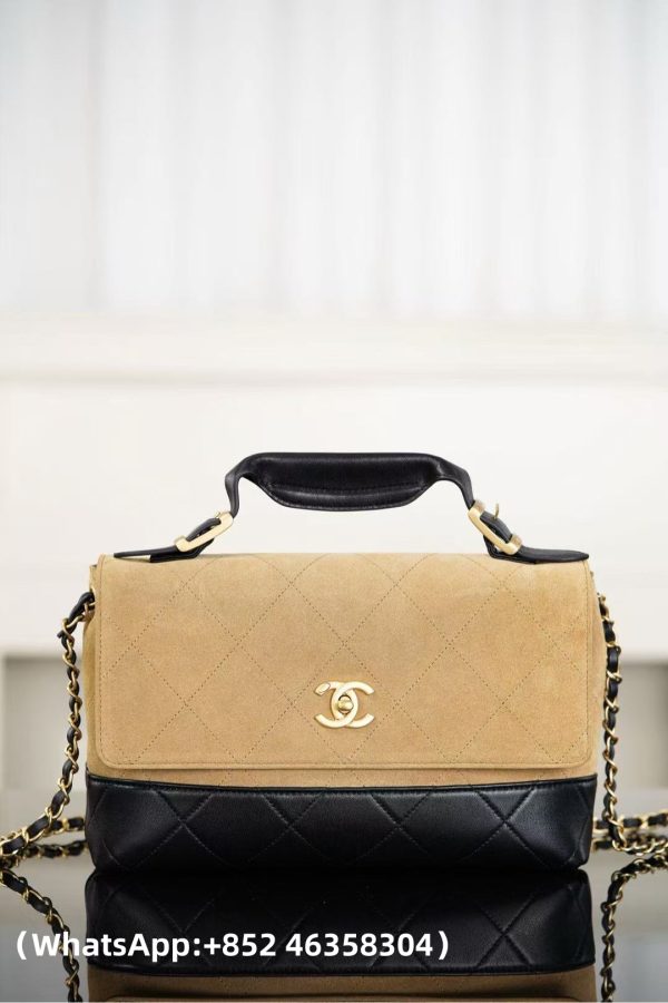 CHANEL 25A Colorblock Messenger Bag Replica Bags