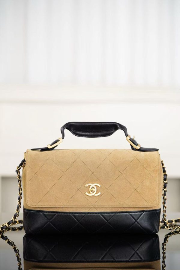 CHANEL 25A Colorblock Messenger Bag Replica Bags