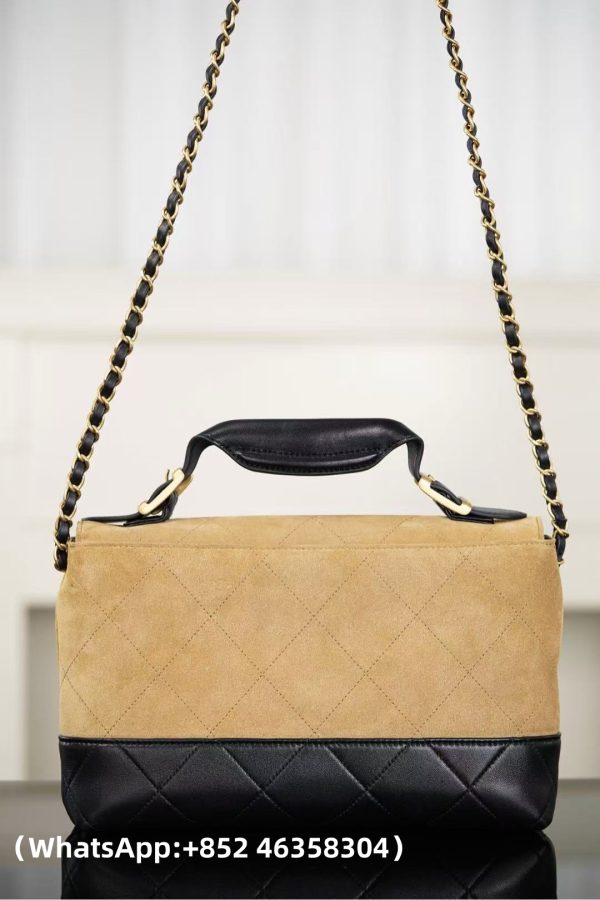 CHANEL 25A Colorblock Messenger Bag Replica Bags