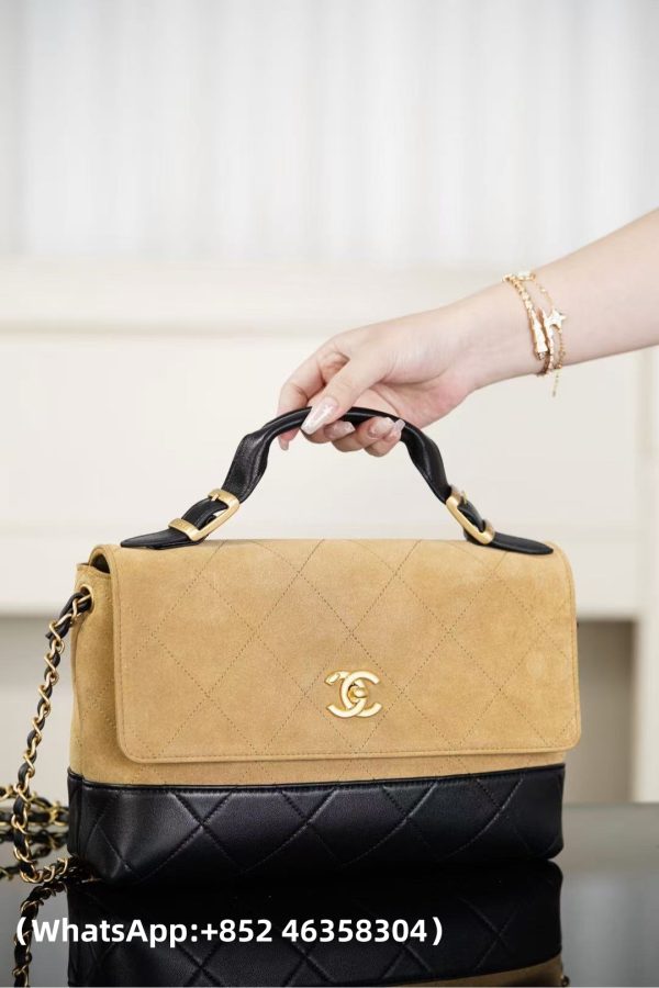 CHANEL 25A Colorblock Messenger Bag Replica Bags