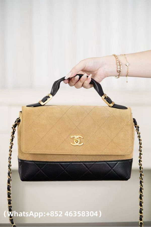 CHANEL 25A Colorblock Messenger Bag Replica Bags