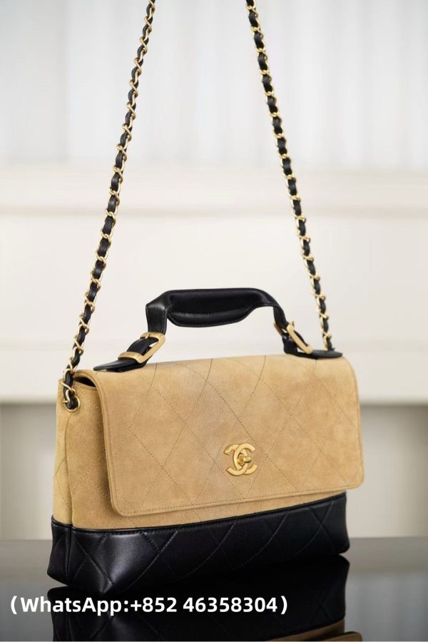 CHANEL 25A Colorblock Messenger Bag Replica Bags