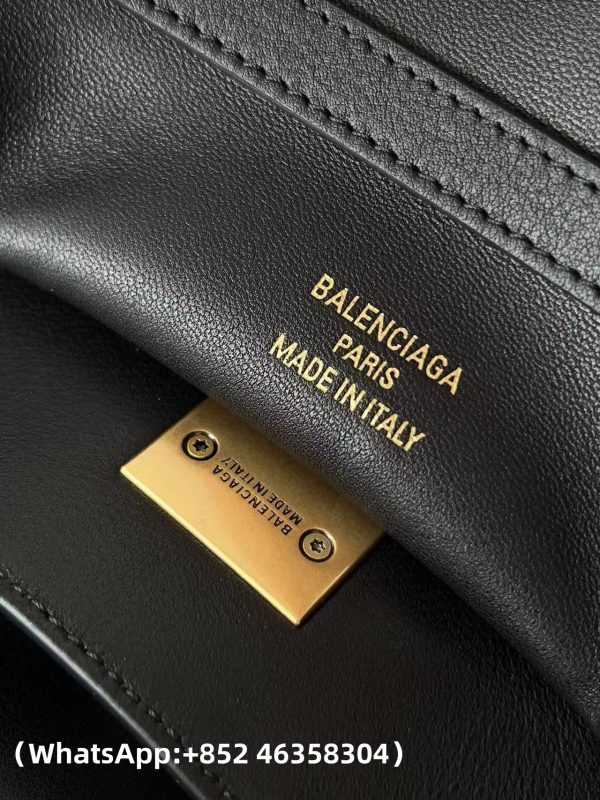 Balenciaga Natural Smooth Calfskin Medium Rodeo Top Handle Handbag Black Replica Bags