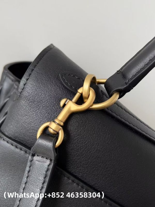 Balenciaga Natural Smooth Calfskin Medium Rodeo Top Handle Handbag Black Replica Bags