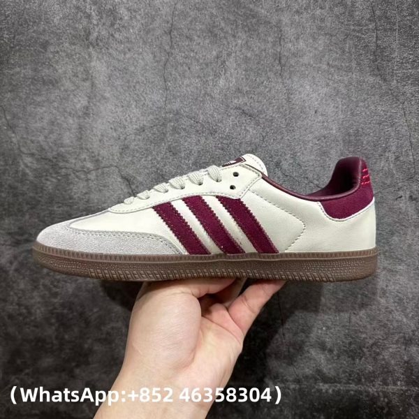 Adidas Samba OG Putty Grey Maroon Replica Sneakers