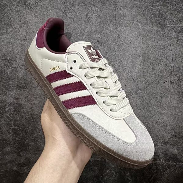 Adidas Samba OG Putty Grey Maroon Replica Sneakers