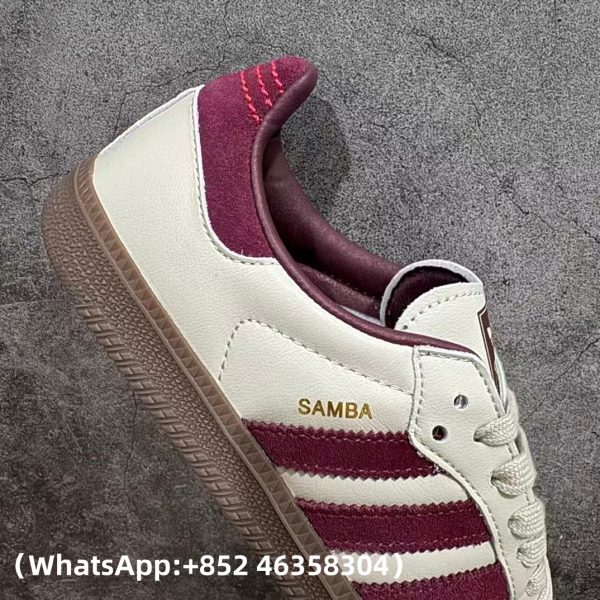 Adidas Samba OG Putty Grey Maroon Replica Sneakers