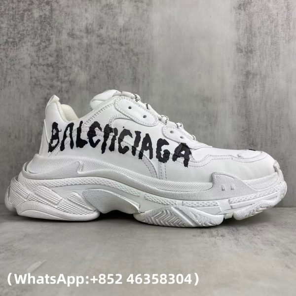 AAA+ Balenciaga Triple S Black White Graffiti Replica Sneakers – 1:1 Best Copy with In-Hand Photos