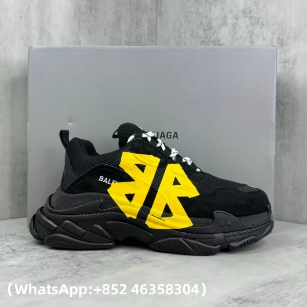 Balenciaga Triple S Black Yellow Replica Sneakers