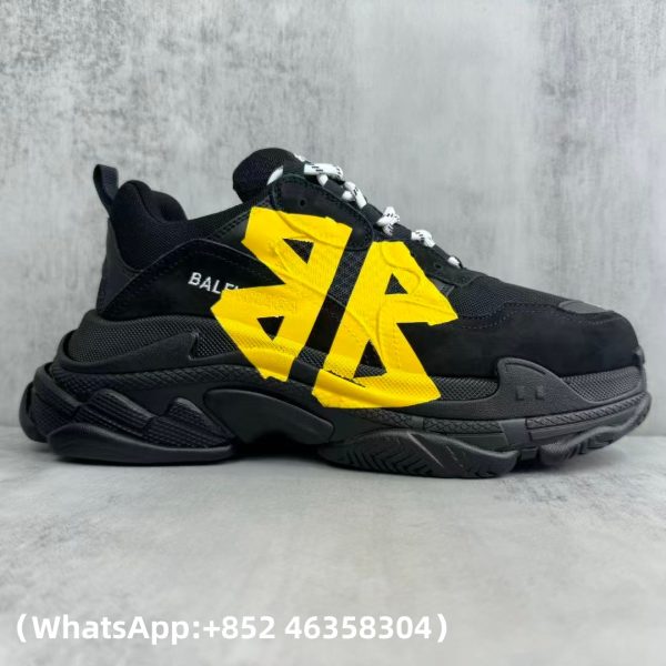 Balenciaga Triple S Black Yellow Replica Sneakers