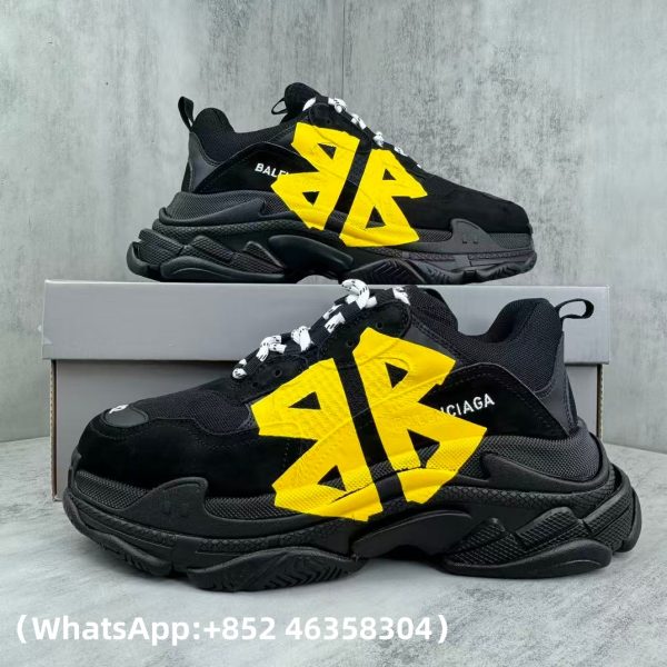 Balenciaga Triple S Black Yellow Replica Sneakers