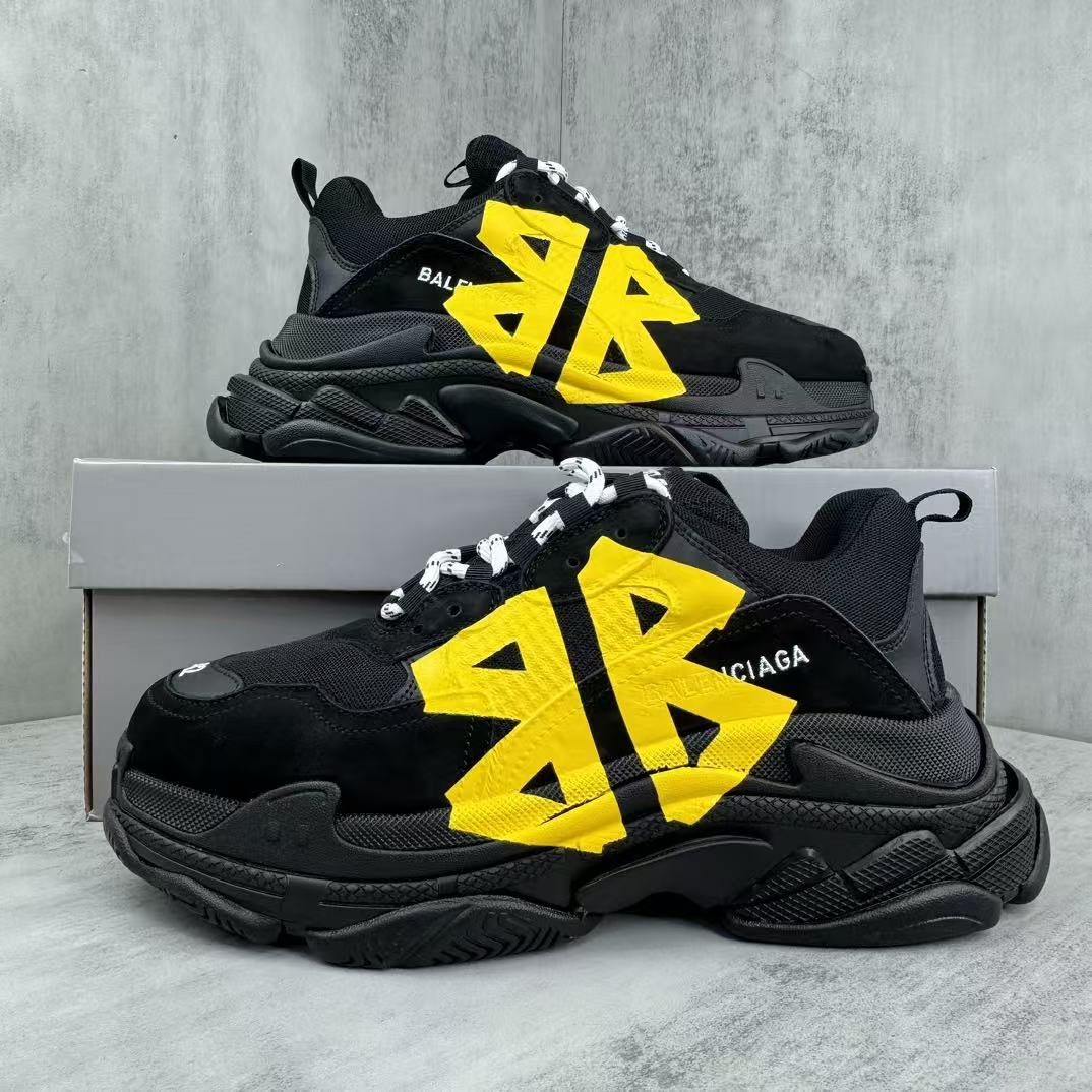 Balenciaga Triple S Black Yellow Replica Sneakers