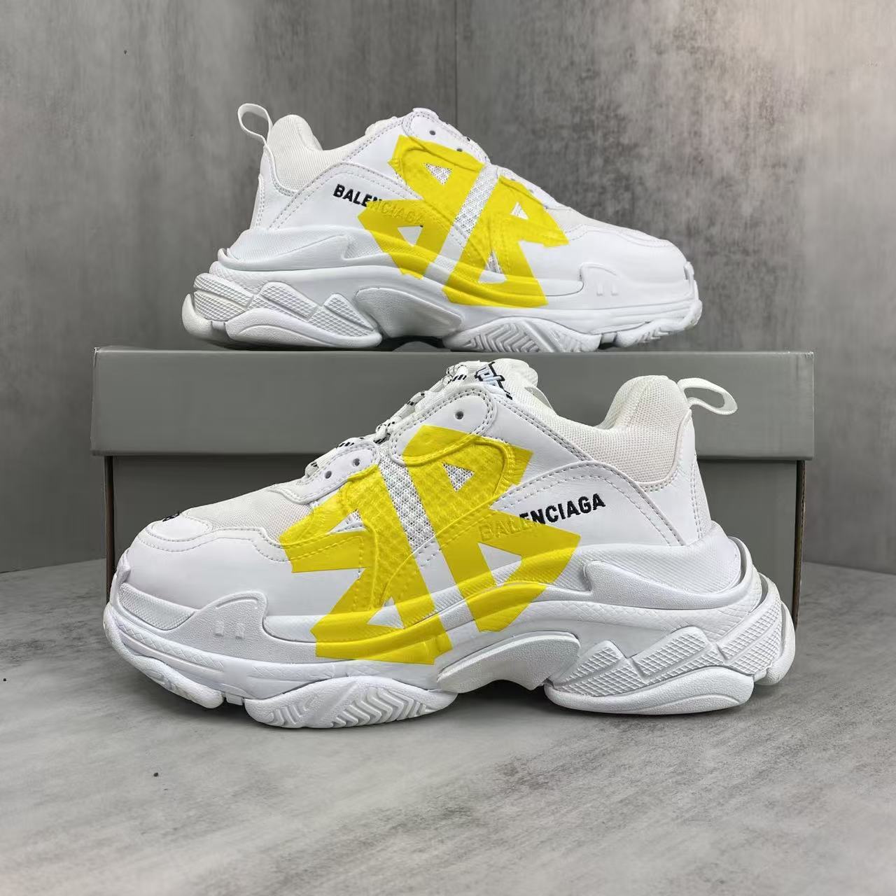Balenciaga Triple S White Yellow Replica Sneakers